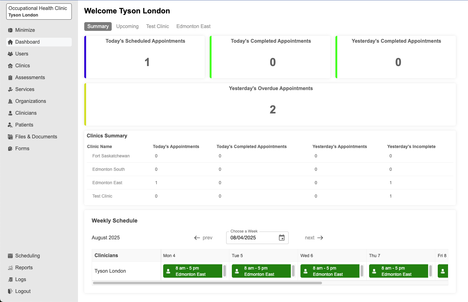 OccuHealthSoft App Screenshot